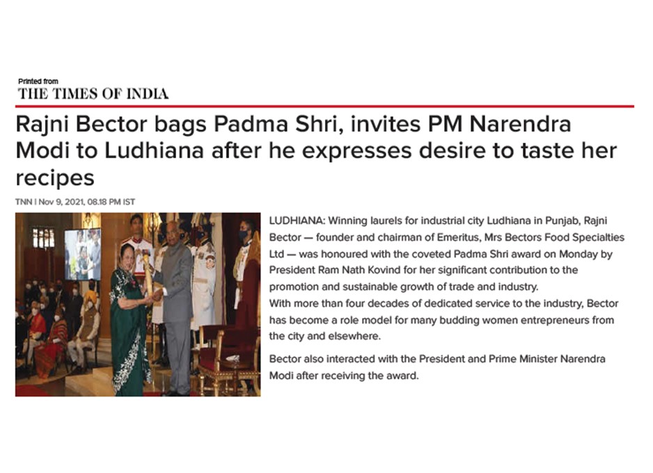 https://timesofindia.indiatimes.com/city/ludhiana/rajni-bector-bags-padma-shri-invites-pm-narendra-modi-to-ludhiana-after-he-expresses-desire-to-taste-her-recipes/articleshow/87610319.cms